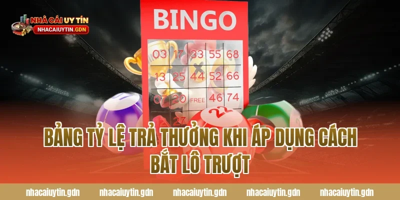Bảng tỷ lệ trả thưởng khi áp dụng Cách bắt lô trượt